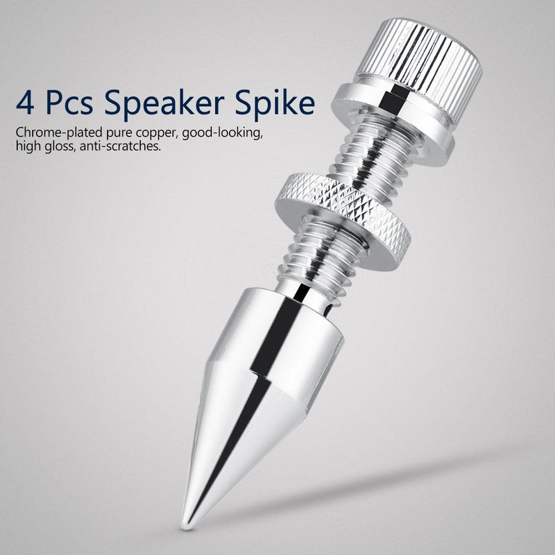 ZERONE 4 Pcs Speaker Spike Isolation Spikes Stand Foot HiFi Speaker Shockproof Cone Base Pads for Speaker Frame, Amplifier, CD DVD Player - Image 4